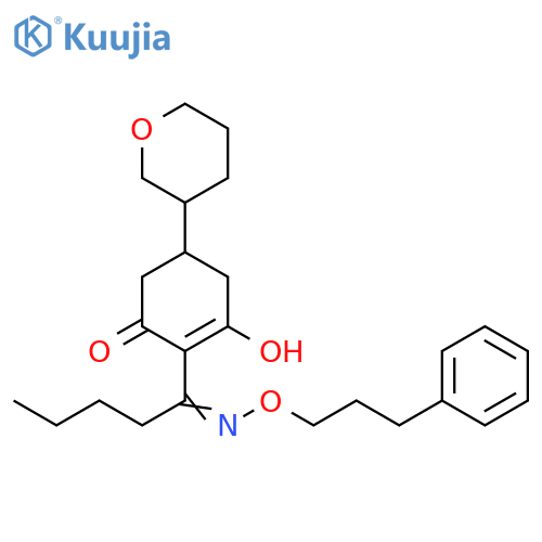 2-Cyclohexen-1-one,3-hydroxy-2-[1-[(3-phenylpropoxy)imino]pentyl]-5-(tetrahydro-2H-pyran-3-yl)- structure