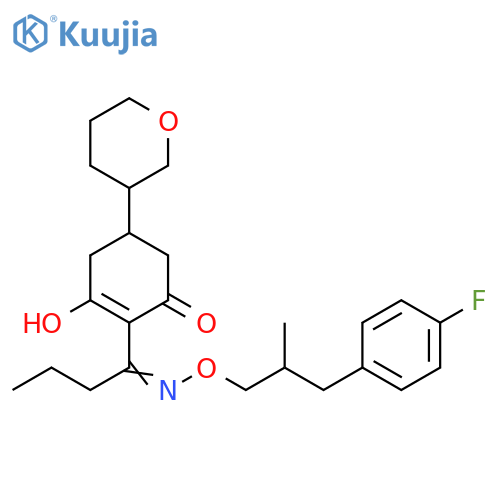 2-Cyclohexen-1-one,2-[1-[[3-(4-fluorophenyl)-2-methylpropoxy]imino]butyl]-3-hydroxy-5-(tetrahydro-2H-pyran-3-yl)- structure