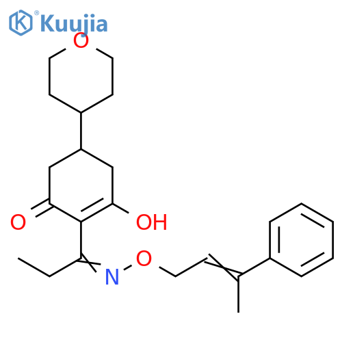 2-Cyclohexen-1-one,3-hydroxy-2-[1-[[(3-phenyl-2-butenyl)oxy]imino]propyl]-5-(tetrahydro-2H-pyran-4-yl)- structure