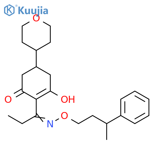2-Cyclohexen-1-one,3-hydroxy-2-[1-[(3-phenylbutoxy)imino]propyl]-5-(tetrahydro-2H-pyran-4-yl)- structure