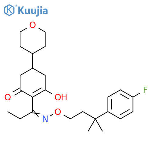 2-Cyclohexen-1-one,2-[1-[[3-(4-fluorophenyl)-3-methylbutoxy]imino]propyl]-3-hydroxy-5-(tetrahydro-2H-pyran-4-yl)- structure