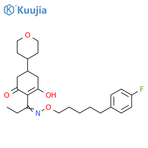 2-Cyclohexen-1-one,2-[1-[[[5-(4-fluorophenyl)pentyl]oxy]imino]propyl]-3-hydroxy-5-(tetrahydro-2H-pyran-4-yl)- structure