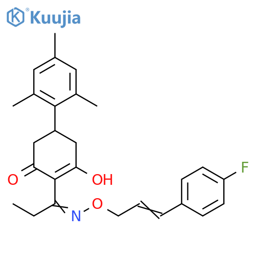 2-Cyclohexen-1-one,2-[1-[[[3-(4-fluorophenyl)-2-propenyl]oxy]imino]propyl]-3-hydroxy-5-(2,4,6-trimethylphenyl)- structure