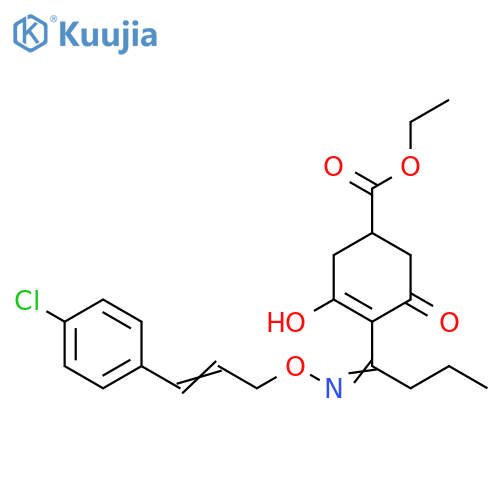 3-Cyclohexene-1-carboxylic acid, 4-[1-[[[3-(4-chlorophenyl)-2-propen-1-yl]oxy]imino]butyl]-3-hydroxy-5-oxo-, ethyl ester structure