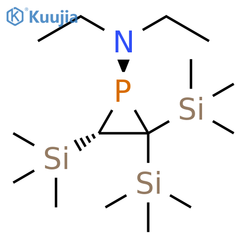 1-Phosphiranamine, N,N-diethyl-2,2,3-tris(trimethylsilyl)-, trans- structure