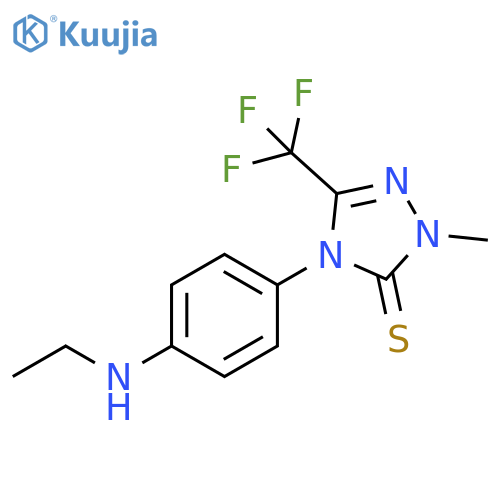 3H-1,2,4-Triazole-3-thione,4-[4-(ethylamino)phenyl]-2,4-dihydro-2-methyl-5-(trifluoromethyl)- structure