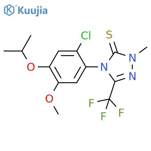 3H-1,2,4-Triazole-3-thione,4-[2-chloro-5-methoxy-4-(1-methylethoxy)phenyl]-2,4-dihydro-2-methyl-5-(trifluoromethyl)- structure