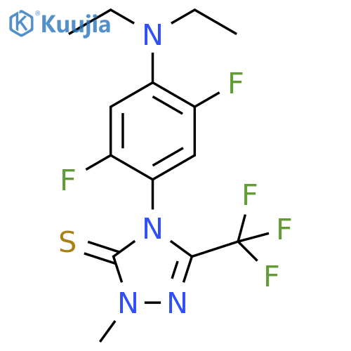 3H-1,2,4-Triazole-3-thione, 4-[4-(diethylamino)-2,5-difluorophenyl]-2,4-dihydro-2-methyl-5-(trifluoromethyl)- structure