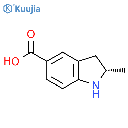 (2S)-2-methyl-2,3-dihydro-1H-indole-5-carboxylic acid structure