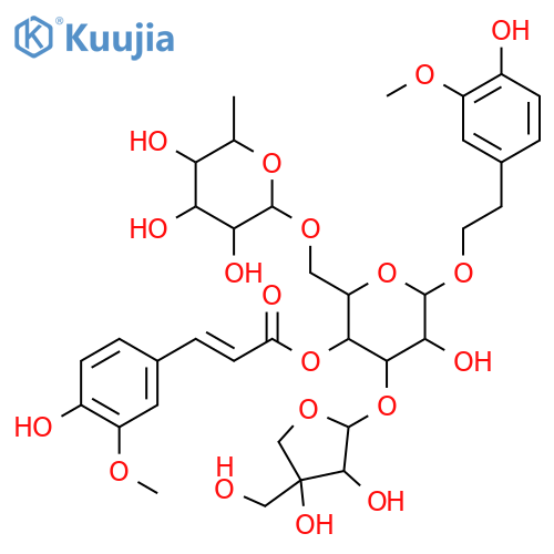 b-D-Glucopyranoside,2-(4-hydroxy-3-methoxyphenyl)ethyl O-D-apio-b-D-furanosyl-(1&reg;3)-O-[6-deoxy-a-L-mannopyranosyl-(1&reg;6)]-,4-[(2E)-3-(4-hydroxy-3-methoxyphenyl)-2-propenoate] (9CI) structure