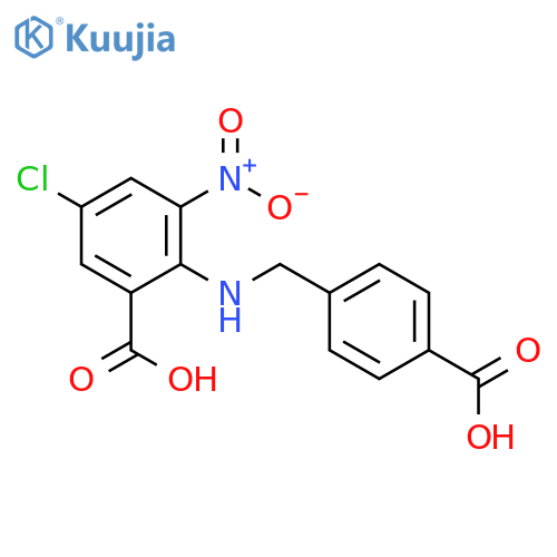 Benzoic acid, 2-[[(4-carboxyphenyl)methyl]amino]-5-chloro-3-nitro- structure