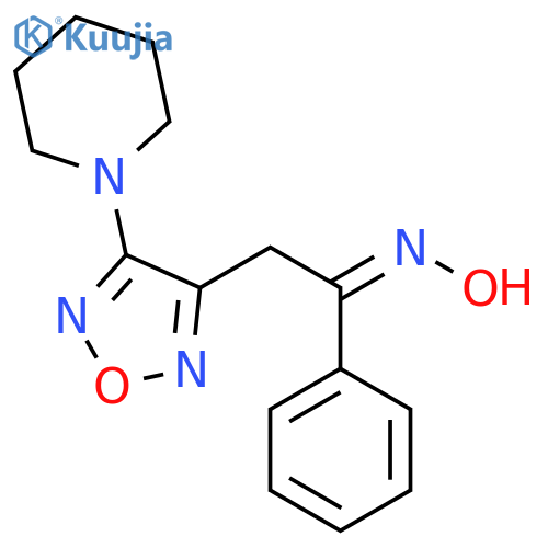 Ethanone, 1-phenyl-2-[4-(1-piperidinyl)-1,2,5-oxadiazol-3-yl]-, oxime,(Z)- structure