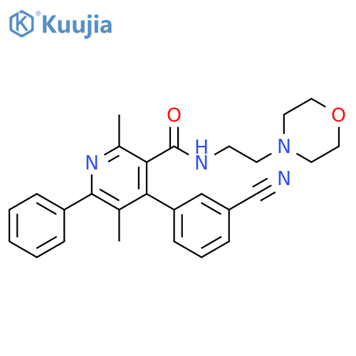 3-Pyridinecarboxamide,4-(3-cyanophenyl)-2,5-dimethyl-N-[2-(4-morpholinyl)ethyl]-6-phenyl- structure