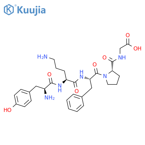 Glycine, N-[1-[N-(N2-L-tyrosyl-L-ornithyl)-L-phenylalanyl]-L-prolyl]- structure