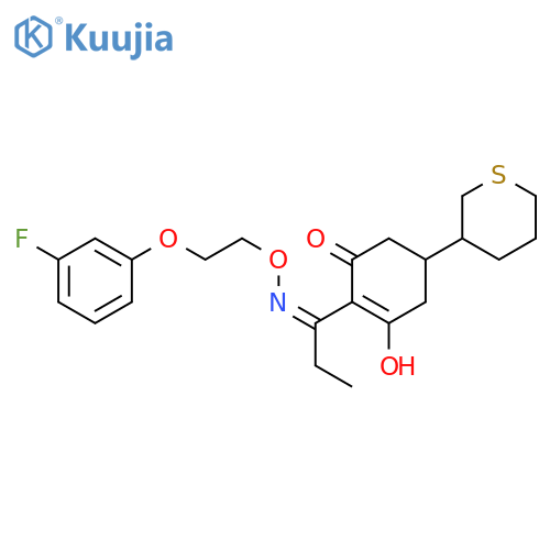 2-Cyclohexen-1-one,2-[1-[[2-(3-fluorophenoxy)ethoxy]imino]propyl]-3-hydroxy-5-(tetrahydro-2H-thiopyran-3-yl)- structure