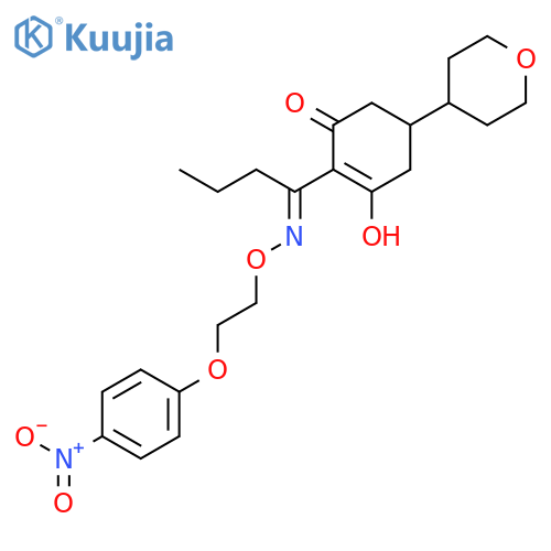2-Cyclohexen-1-one,3-hydroxy-2-[1-[[2-(4-nitrophenoxy)ethoxy]imino]butyl]-5-(tetrahydro-2H-pyran-4-yl)- structure