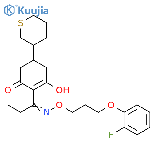 2-Cyclohexen-1-one,2-[1-[[3-(2-fluorophenoxy)propoxy]imino]propyl]-3-hydroxy-5-(tetrahydro-2H-thiopyran-3-yl)- structure