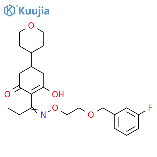 2-Cyclohexen-1-one,2-[1-[[2-[(3-fluorophenyl)methoxy]ethoxy]imino]propyl]-3-hydroxy-5-(tetrahydro-2H-pyran-4-yl)- structure