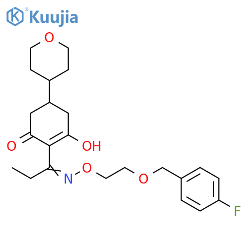 2-Cyclohexen-1-one,2-[1-[[2-[(4-fluorophenyl)methoxy]ethoxy]imino]propyl]-3-hydroxy-5-(tetrahydro-2H-pyran-4-yl)- structure