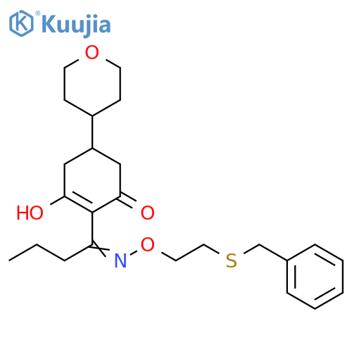2-Cyclohexen-1-one,3-hydroxy-2-[1-[[2-[(phenylmethyl)thio]ethoxy]imino]butyl]-5-(tetrahydro-2H-pyran-4-yl)- structure