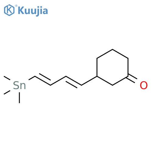 Cyclohexanone, 3-[4-(trimethylstannyl)-1,3-butadienyl]-, (E,E)- structure