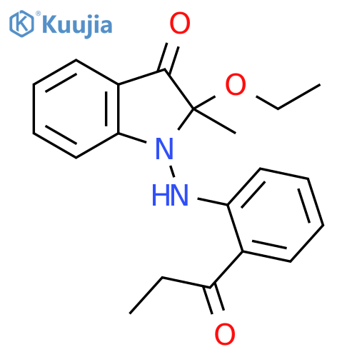 3H-Indol-3-one,2-ethoxy-1,2-dihydro-2-methyl-1-[[2-(1-oxopropyl)phenyl]amino]- structure