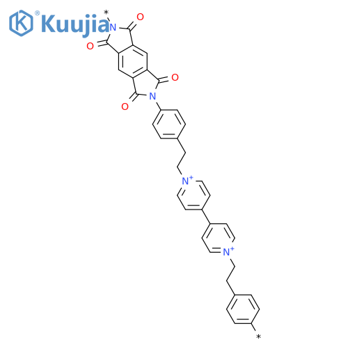 Poly[(5,7-dihydro-1,3,5,7-tetraoxobenzo[1,2-c:4,5-c']dipyrrole-2,6(1H,3H)-diyl)-1,4-phenylene-1,2-ethanediyl[4,4'-bipyridinium]-1,1'-diyl-1,2-ethanediyl-1,4-phenylene] structure