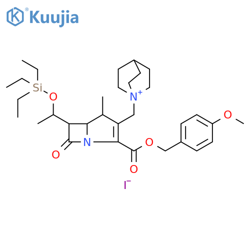 1-Azoniabicyclo[2.2.2]octane, 1-[[2-[[(4-methoxyphenyl)methoxy]carbonyl]-4-methyl-7-oxo-6-[1-[(triethylsilyl)oxy]ethyl]-1-azabicyclo[3.2.0]hept-2-en-3-yl]methyl]-, iodide (1:1) structure