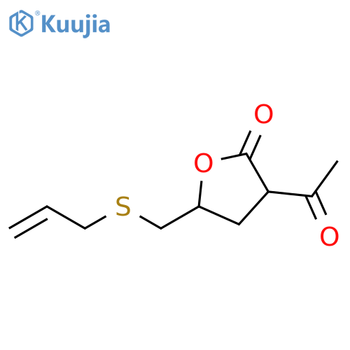 2(3H)-Furanone, 3-acetyldihydro-5-[(2-propenylthio)methyl]- structure