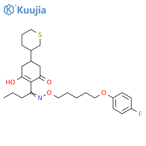 2-Cyclohexen-1-one,2-[1-[[[5-(4-fluorophenoxy)pentyl]oxy]imino]butyl]-3-hydroxy-5-(tetrahydro-2H-thiopyran-3-yl)- structure