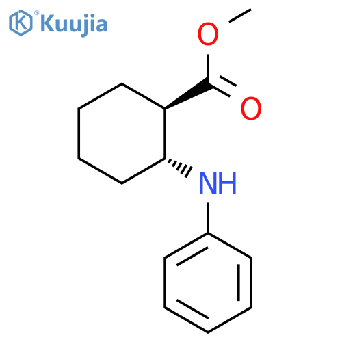 Cyclohexanecarboxylic acid, 2-(phenylamino)-, methyl ester, trans- structure