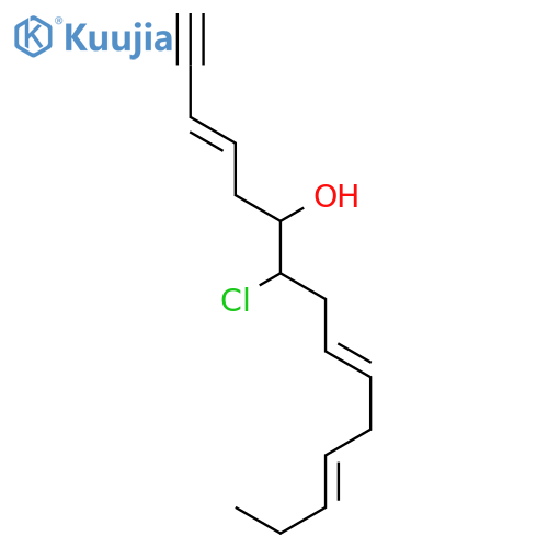 (3E, 6S, 7S, 9Z, 12Z)-7-Chloro-3, 9, 12-pentadecatrien-1-yn-6-ol structure