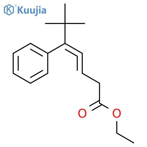3,4-Heptadienoic acid, 6,6-dimethyl-5-phenyl-, ethyl ester, (+)- structure