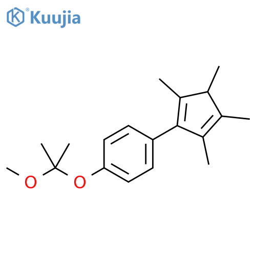 Benzene,1-(1-methoxy-1-methylethoxy)-4-(2,3,4,5-tetramethyl-1,4-cyclopentadien-1-yl)- structure