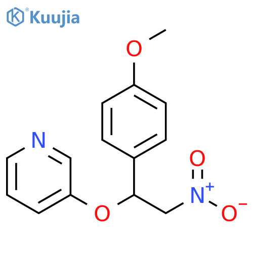 Pyridine, 3-[1-(4-methoxyphenyl)-2-nitroethoxy]- structure
