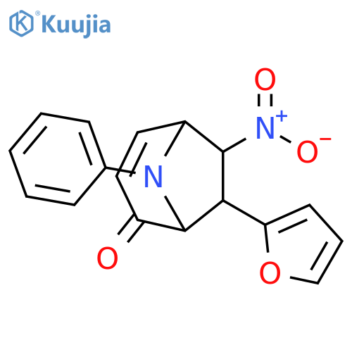 8-Azabicyclo[3.2.1]oct-3-en-2-one, 7-(2-furanyl)-6-nitro-8-phenyl- structure
