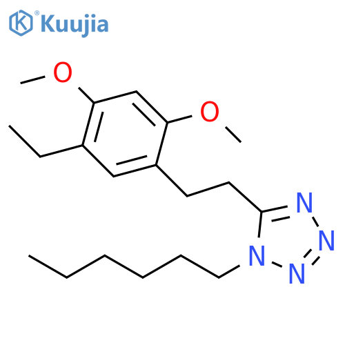1H-Tetrazole, 5-[2-(5-ethyl-2,4-dimethoxyphenyl)ethyl]-1-hexyl- structure