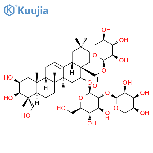 Olean-12-en-28-oicacid, 16-[(2-O-a-L-arabinopyranosyl-b-D-glucopyranosyl)oxy]-2,3,23-trihydroxy-,b-D-xylopyranosyl ester, (2b,3b,4a,16a)- (9CI) structure