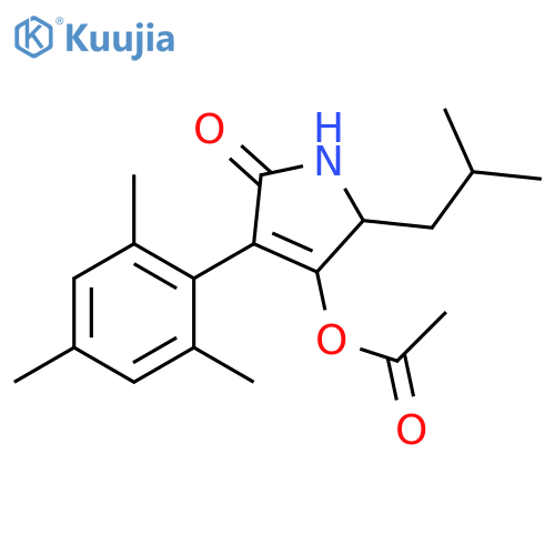 2H-Pyrrol-2-one,4-(acetyloxy)-1,5-dihydro-5-(2-methylpropyl)-3-(2,4,6-trimethylphenyl)- structure