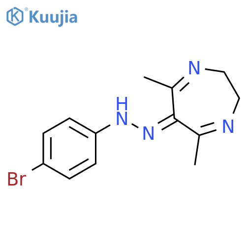 6H-1,4-Diazepin-6-one, 2,3-dihydro-5,7-dimethyl-, 2-(4-bromophenyl)hydrazone structure
