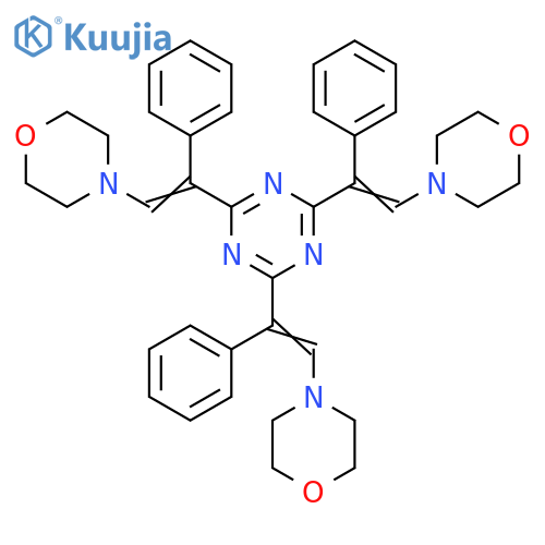 1,3,5-Triazine, 2,4,6-tris[2-(4-morpholinyl)-1-phenylethenyl]- structure