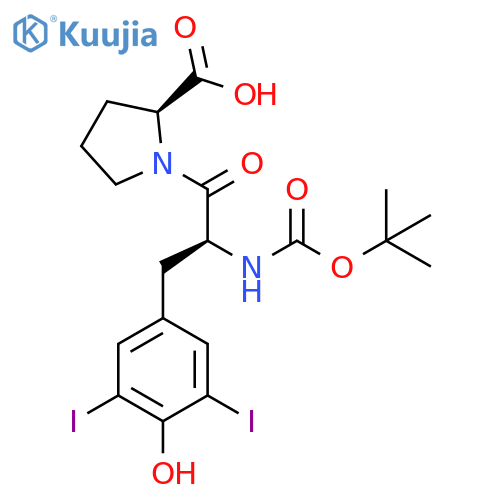 L-Proline, 1-[N-[(1,1-dimethylethoxy)carbonyl]-3,5-diiodo-L-tyrosyl]- structure