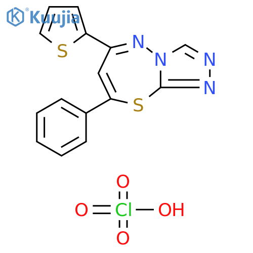 1,2,4-Triazolo[3,4-b][1,3,4]thiadiazepine, 8-phenyl-6-(2-thienyl)-, perchlorate (1:1) structure