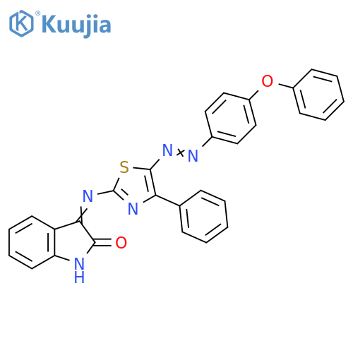 2H-Indol-2-one,1,3-dihydro-3-[[5-[(4-phenoxyphenyl)azo]-4-phenyl-2-thiazolyl]imino]- structure
