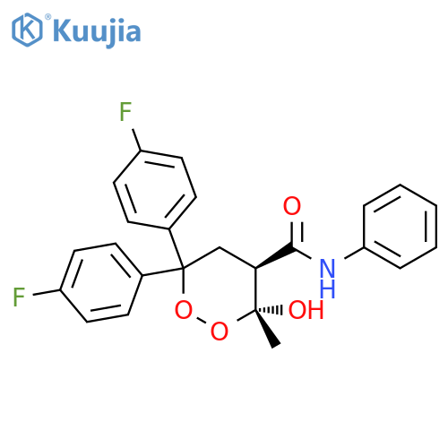 1,2-Dioxane-4-carboxamide, 6,6-bis(4-fluorophenyl)-3-hydroxy-3-methyl-N-phenyl-, cis- (9CI) structure