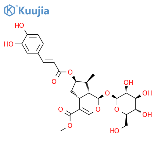 Cyclopenta[c]pyran-4-carboxylicacid, 6-[[3-(3,4-dihydroxyphenyl)-1-oxo-2-propenyl]oxy]-1-(b-D-glucopyranosyloxy)-1,4a,5,6,7,7a-hexahydro-7-methyl-,methyl ester, [1S-[1a,4aa,6a(E),7a,7aa]]- (9CI) structure