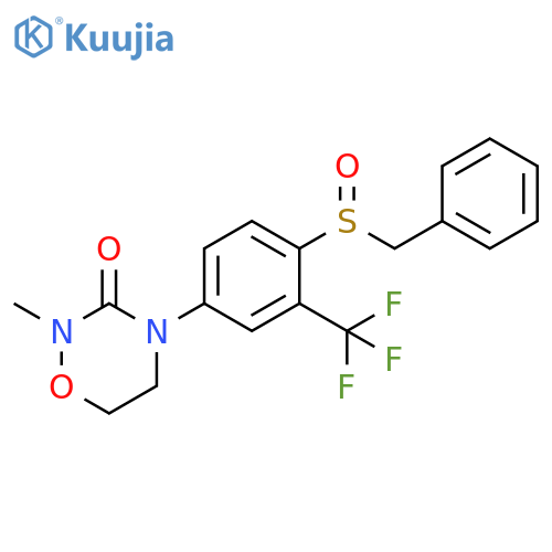 2H-1,2,4-Oxadiazin-3(4H)-one,dihydro-2-methyl-4-[4-[(phenylmethyl)sulfinyl]-3-(trifluoromethyl)phenyl]- structure