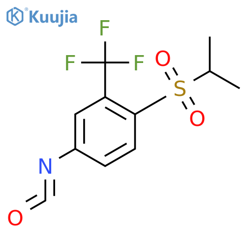 Benzene, 4-isocyanato-1-[(1-methylethyl)sulfonyl]-2-(trifluoromethyl)- structure