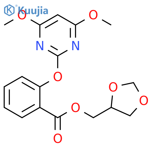 Benzoic acid, 2-[(4,6-dimethoxy-2-pyrimidinyl)oxy]-,1,3-dioxolan-4-ylmethyl ester structure