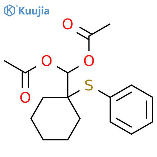 Methanediol, [1-(phenylthio)cyclohexyl]-, diacetate structure